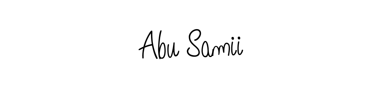 Make a beautiful signature design for name   Abu Samii . With this signature (Angelique-Rose-font-FFP) style, you can create a handwritten signature for free.   Abu Samii  signature style 5 images and pictures png