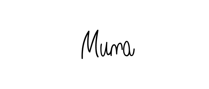 Use a signature maker to create a handwritten signature online. With this signature software, you can design (Angelique-Rose-font-FFP) your own signature for name   Muna .   Muna  signature style 5 images and pictures png