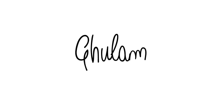 Design your own signature with our free online signature maker. With this signature software, you can create a handwritten (Angelique-Rose-font-FFP) signature for name  Ghulam.  Ghulam signature style 5 images and pictures png