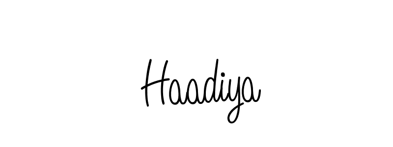 Make a beautiful signature design for name  Haadiya. With this signature (Angelique-Rose-font-FFP) style, you can create a handwritten signature for free.  Haadiya signature style 5 images and pictures png