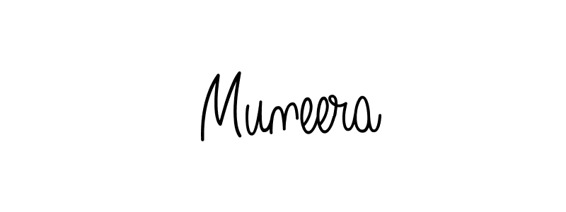 Use a signature maker to create a handwritten signature online. With this signature software, you can design (Angelique-Rose-font-FFP) your own signature for name  Muneera.  Muneera signature style 5 images and pictures png