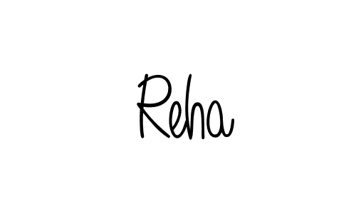 You should practise on your own different ways (Angelique-Rose-font-FFP) to write your name ( Reha) in signature. don't let someone else do it for you.  Reha signature style 5 images and pictures png