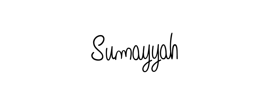 The best way (Angelique-Rose-font-FFP) to make a short signature is to pick only two or three words in your name. The name  Sumayyah include a total of six letters. For converting this name.  Sumayyah signature style 5 images and pictures png