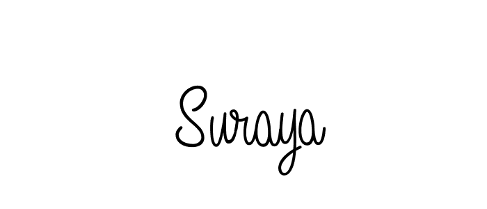 Make a beautiful signature design for name  Suraya. With this signature (Angelique-Rose-font-FFP) style, you can create a handwritten signature for free.  Suraya signature style 5 images and pictures png