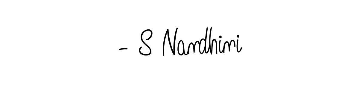 if you are searching for the best signature style for your name - S Nandhini. so please give up your signature search. here we have designed multiple signature styles  using Angelique-Rose-font-FFP. - S Nandhini signature style 5 images and pictures png