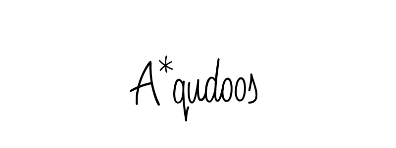 A*qudoos stylish signature style. Best Handwritten Sign (Angelique-Rose-font-FFP) for my name. Handwritten Signature Collection Ideas for my name A*qudoos. A*qudoos signature style 5 images and pictures png