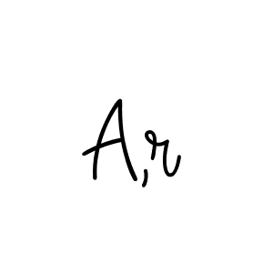 You should practise on your own different ways (Angelique-Rose-font-FFP) to write your name (A,r) in signature. don't let someone else do it for you. A,r signature style 5 images and pictures png