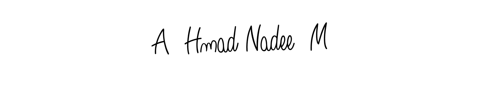 Similarly Angelique-Rose-font-FFP is the best handwritten signature design. Signature creator online .You can use it as an online autograph creator for name A  Hmad Nadee  M . A  Hmad Nadee  M  signature style 5 images and pictures png