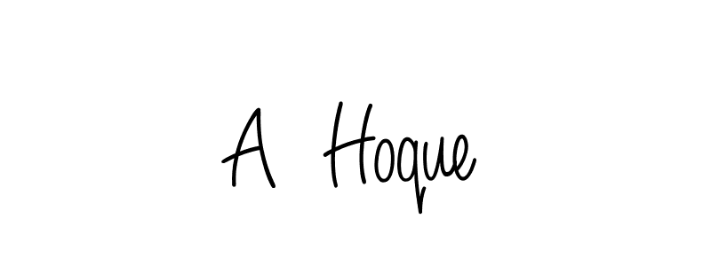 Make a beautiful signature design for name A  Hoque. With this signature (Angelique-Rose-font-FFP) style, you can create a handwritten signature for free. A  Hoque signature style 5 images and pictures png