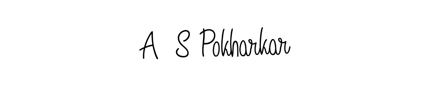 The best way (Angelique-Rose-font-FFP) to make a short signature is to pick only two or three words in your name. The name A  S Pokharkar include a total of six letters. For converting this name. A  S Pokharkar signature style 5 images and pictures png