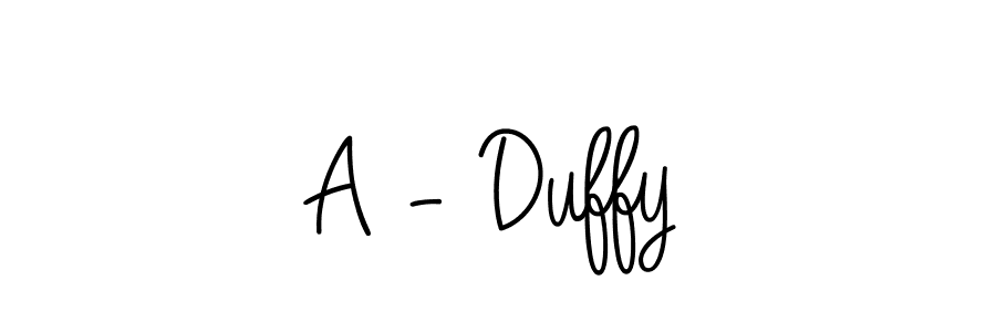 Make a beautiful signature design for name A - Duffy. With this signature (Angelique-Rose-font-FFP) style, you can create a handwritten signature for free. A - Duffy signature style 5 images and pictures png