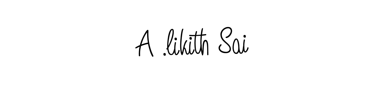 Make a beautiful signature design for name A .likith Sai. With this signature (Angelique-Rose-font-FFP) style, you can create a handwritten signature for free. A .likith Sai signature style 5 images and pictures png