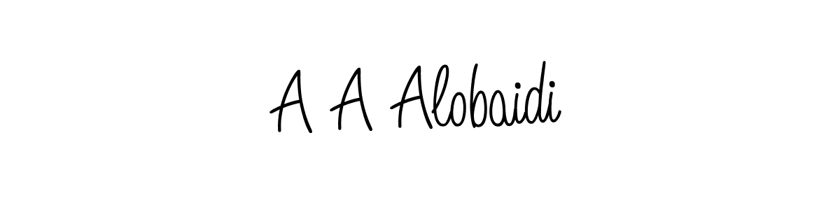 The best way (Angelique-Rose-font-FFP) to make a short signature is to pick only two or three words in your name. The name A A Alobaidi include a total of six letters. For converting this name. A A Alobaidi signature style 5 images and pictures png