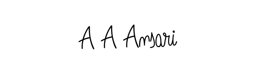 The best way (Angelique-Rose-font-FFP) to make a short signature is to pick only two or three words in your name. The name A A Ansari include a total of six letters. For converting this name. A A Ansari signature style 5 images and pictures png