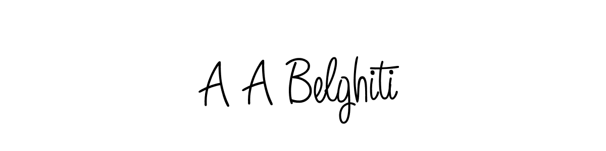 The best way (Angelique-Rose-font-FFP) to make a short signature is to pick only two or three words in your name. The name A A Belghiti include a total of six letters. For converting this name. A A Belghiti signature style 5 images and pictures png