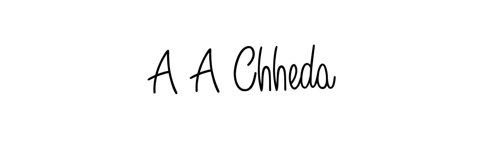 Use a signature maker to create a handwritten signature online. With this signature software, you can design (Angelique-Rose-font-FFP) your own signature for name A A Chheda. A A Chheda signature style 5 images and pictures png