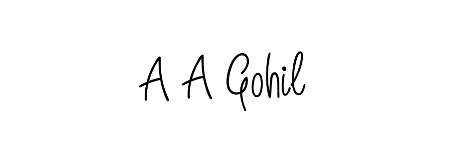Create a beautiful signature design for name A A Gohil. With this signature (Angelique-Rose-font-FFP) fonts, you can make a handwritten signature for free. A A Gohil signature style 5 images and pictures png