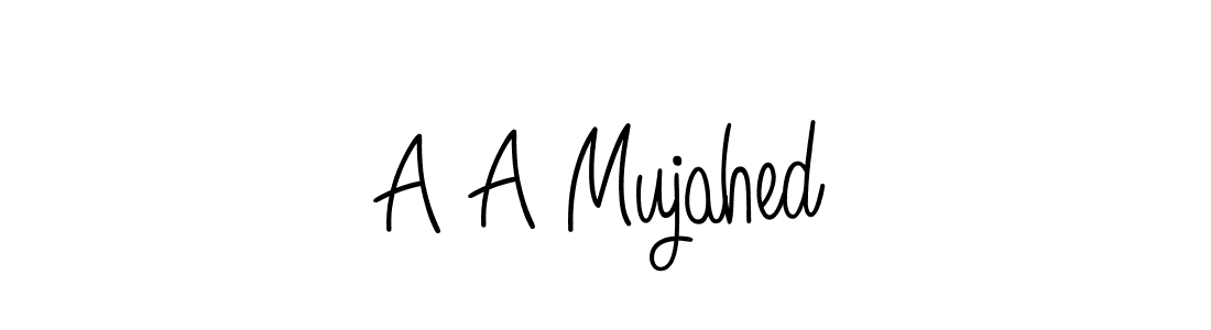 Design your own signature with our free online signature maker. With this signature software, you can create a handwritten (Angelique-Rose-font-FFP) signature for name A A Mujahed. A A Mujahed signature style 5 images and pictures png