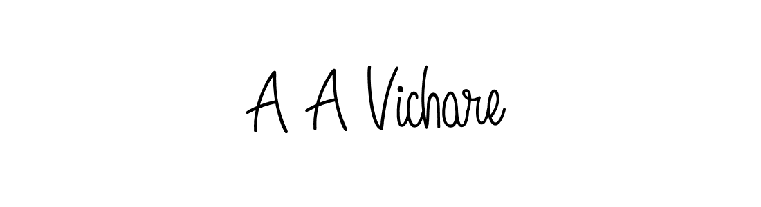 Design your own signature with our free online signature maker. With this signature software, you can create a handwritten (Angelique-Rose-font-FFP) signature for name A A Vichare. A A Vichare signature style 5 images and pictures png