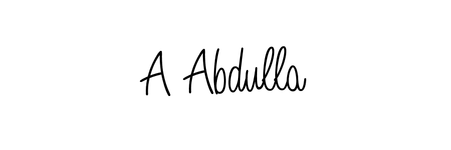 Use a signature maker to create a handwritten signature online. With this signature software, you can design (Angelique-Rose-font-FFP) your own signature for name A Abdulla. A Abdulla signature style 5 images and pictures png
