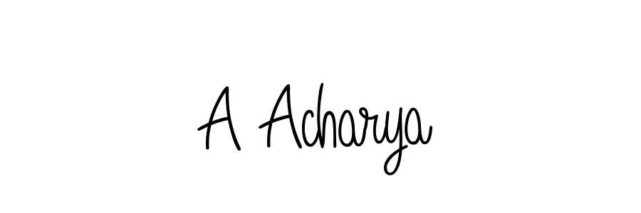 Design your own signature with our free online signature maker. With this signature software, you can create a handwritten (Angelique-Rose-font-FFP) signature for name A Acharya. A Acharya signature style 5 images and pictures png