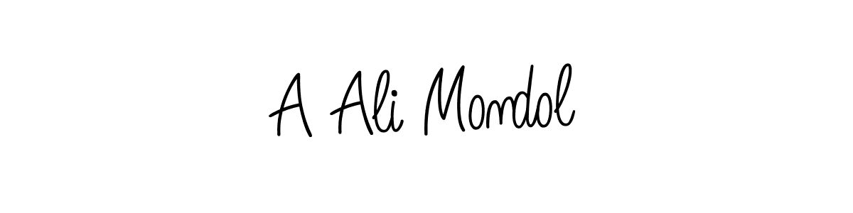 Design your own signature with our free online signature maker. With this signature software, you can create a handwritten (Angelique-Rose-font-FFP) signature for name A Ali Mondol. A Ali Mondol signature style 5 images and pictures png