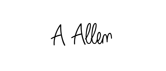 A Allen stylish signature style. Best Handwritten Sign (Angelique-Rose-font-FFP) for my name. Handwritten Signature Collection Ideas for my name A Allen. A Allen signature style 5 images and pictures png