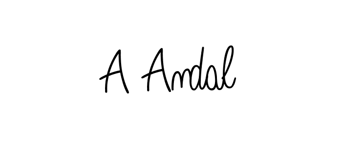 How to make A Andal name signature. Use Angelique-Rose-font-FFP style for creating short signs online. This is the latest handwritten sign. A Andal signature style 5 images and pictures png