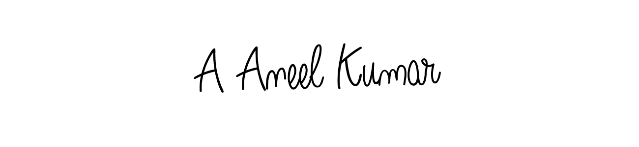 The best way (Angelique-Rose-font-FFP) to make a short signature is to pick only two or three words in your name. The name A Aneel Kumar include a total of six letters. For converting this name. A Aneel Kumar signature style 5 images and pictures png