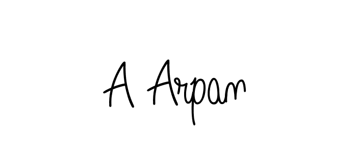 How to make A Arpan name signature. Use Angelique-Rose-font-FFP style for creating short signs online. This is the latest handwritten sign. A Arpan signature style 5 images and pictures png