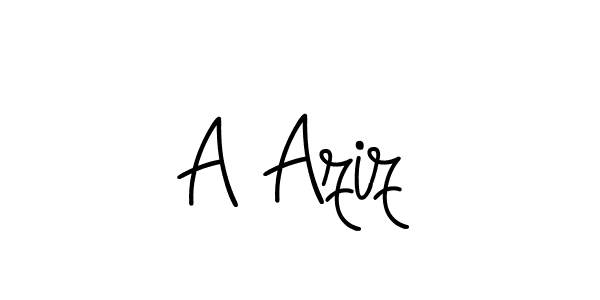 Use a signature maker to create a handwritten signature online. With this signature software, you can design (Angelique-Rose-font-FFP) your own signature for name A Aziz. A Aziz signature style 5 images and pictures png