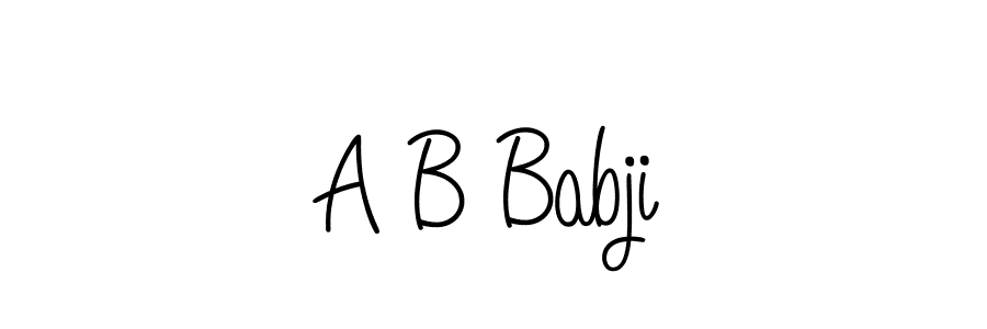 Design your own signature with our free online signature maker. With this signature software, you can create a handwritten (Angelique-Rose-font-FFP) signature for name A B Babji. A B Babji signature style 5 images and pictures png