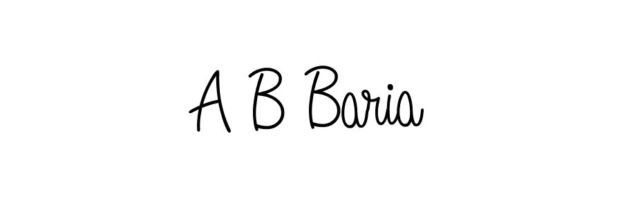 A B Baria stylish signature style. Best Handwritten Sign (Angelique-Rose-font-FFP) for my name. Handwritten Signature Collection Ideas for my name A B Baria. A B Baria signature style 5 images and pictures png