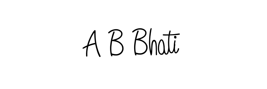 Use a signature maker to create a handwritten signature online. With this signature software, you can design (Angelique-Rose-font-FFP) your own signature for name A B Bhati. A B Bhati signature style 5 images and pictures png