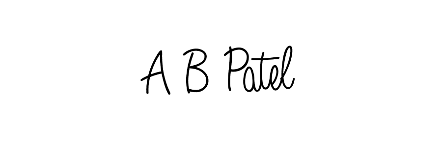 A B Patel stylish signature style. Best Handwritten Sign (Angelique-Rose-font-FFP) for my name. Handwritten Signature Collection Ideas for my name A B Patel. A B Patel signature style 5 images and pictures png