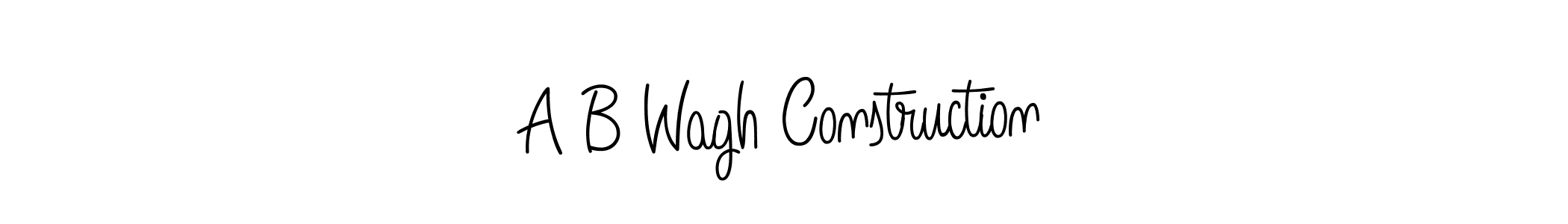 Use a signature maker to create a handwritten signature online. With this signature software, you can design (Angelique-Rose-font-FFP) your own signature for name A B Wagh Construction. A B Wagh Construction signature style 5 images and pictures png