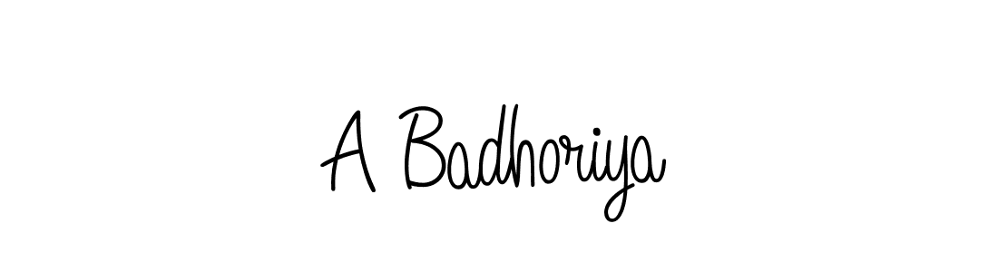 Create a beautiful signature design for name A Badhoriya. With this signature (Angelique-Rose-font-FFP) fonts, you can make a handwritten signature for free. A Badhoriya signature style 5 images and pictures png