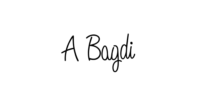 Use a signature maker to create a handwritten signature online. With this signature software, you can design (Angelique-Rose-font-FFP) your own signature for name A Bagdi. A Bagdi signature style 5 images and pictures png
