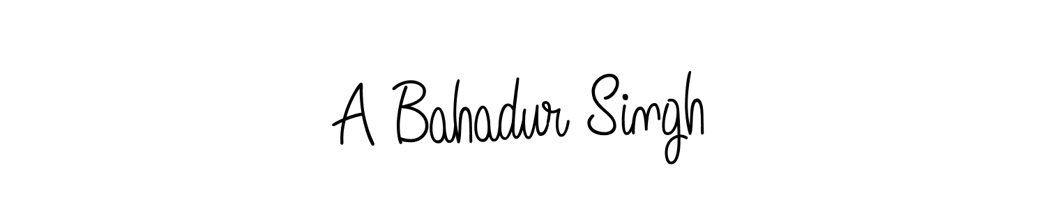 You should practise on your own different ways (Angelique-Rose-font-FFP) to write your name (A Bahadur Singh) in signature. don't let someone else do it for you. A Bahadur Singh signature style 5 images and pictures png
