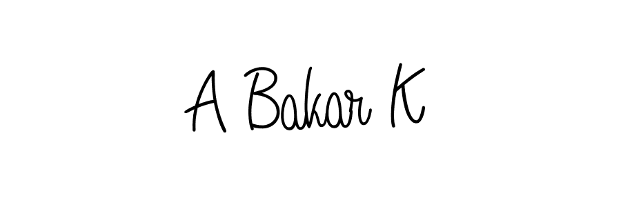 How to Draw A Bakar K signature style? Angelique-Rose-font-FFP is a latest design signature styles for name A Bakar K. A Bakar K signature style 5 images and pictures png