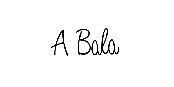 if you are searching for the best signature style for your name A Bala. so please give up your signature search. here we have designed multiple signature styles  using Angelique-Rose-font-FFP. A Bala signature style 5 images and pictures png