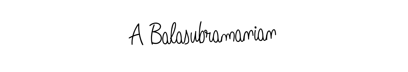 How to make A Balasubramanian name signature. Use Angelique-Rose-font-FFP style for creating short signs online. This is the latest handwritten sign. A Balasubramanian signature style 5 images and pictures png