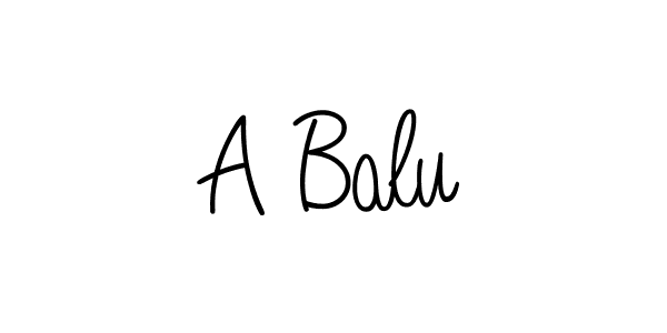 A Balu stylish signature style. Best Handwritten Sign (Angelique-Rose-font-FFP) for my name. Handwritten Signature Collection Ideas for my name A Balu. A Balu signature style 5 images and pictures png