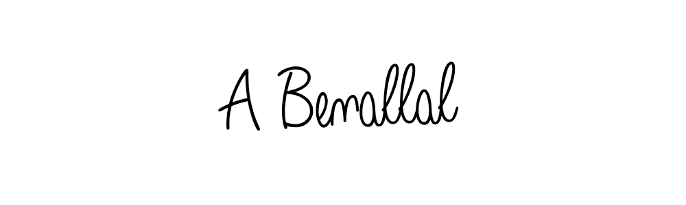 Design your own signature with our free online signature maker. With this signature software, you can create a handwritten (Angelique-Rose-font-FFP) signature for name A Benallal. A Benallal signature style 5 images and pictures png