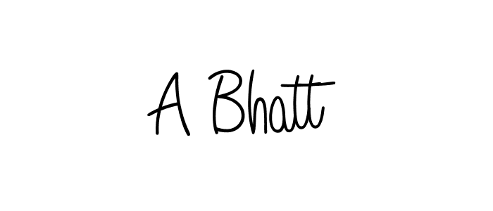 Use a signature maker to create a handwritten signature online. With this signature software, you can design (Angelique-Rose-font-FFP) your own signature for name A Bhatt. A Bhatt signature style 5 images and pictures png