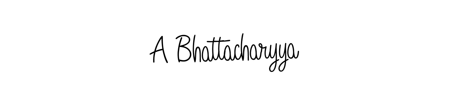 Design your own signature with our free online signature maker. With this signature software, you can create a handwritten (Angelique-Rose-font-FFP) signature for name A Bhattacharyya. A Bhattacharyya signature style 5 images and pictures png