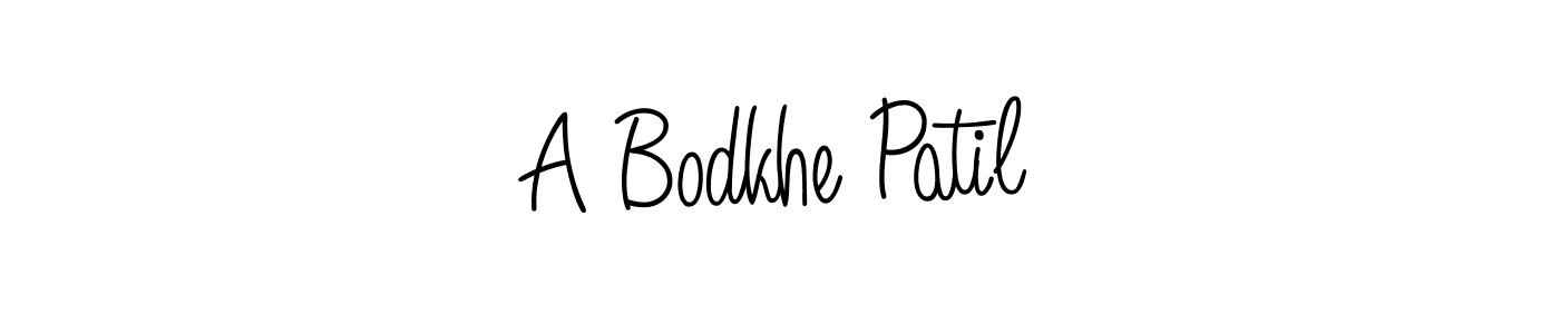 Design your own signature with our free online signature maker. With this signature software, you can create a handwritten (Angelique-Rose-font-FFP) signature for name A Bodkhe Patil. A Bodkhe Patil signature style 5 images and pictures png