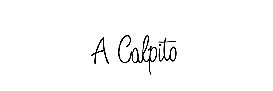 Make a beautiful signature design for name A Calpito. With this signature (Angelique-Rose-font-FFP) style, you can create a handwritten signature for free. A Calpito signature style 5 images and pictures png