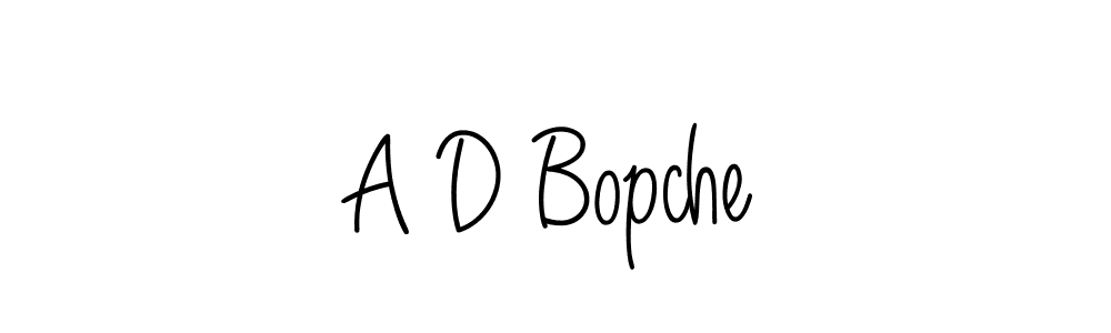 You should practise on your own different ways (Angelique-Rose-font-FFP) to write your name (A D Bopche) in signature. don't let someone else do it for you. A D Bopche signature style 5 images and pictures png