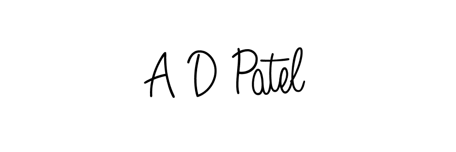 A D Patel stylish signature style. Best Handwritten Sign (Angelique-Rose-font-FFP) for my name. Handwritten Signature Collection Ideas for my name A D Patel. A D Patel signature style 5 images and pictures png